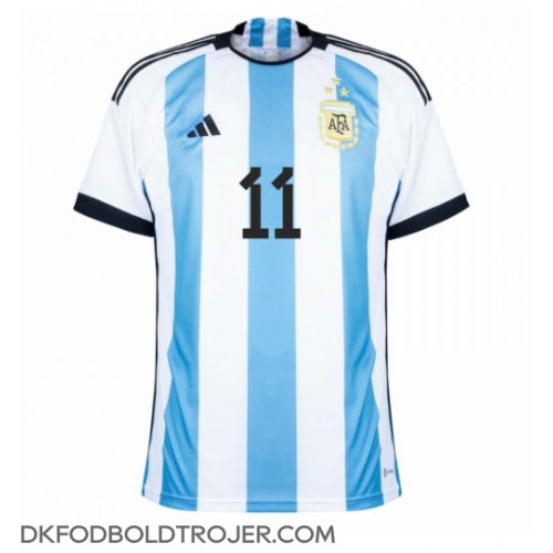 Billige Argentina Angel Di Maria #11 Hjemmebane Fodboldtrøjer VM 2022 Kortærmet